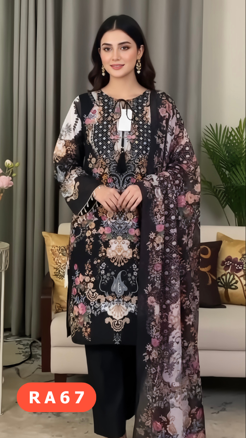 প্রিমিয়াম ফ্লোরাল প্রিন্টেড স্লাব কটন কুর্তি সেট