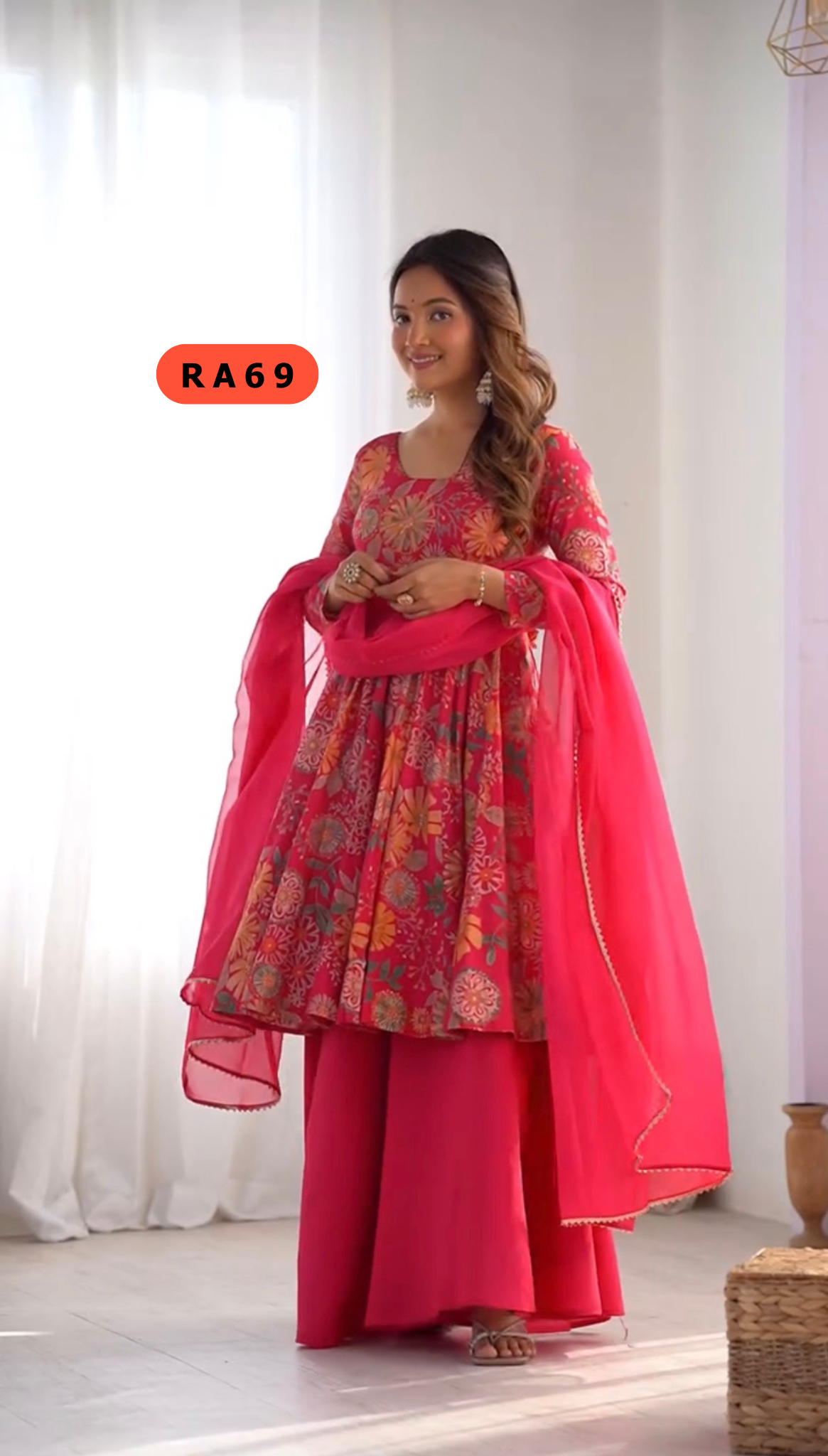 প্রিমিয়াম ফ্লোরাল প্রিন্টেড স্লাব কটন কুর্তি সেট